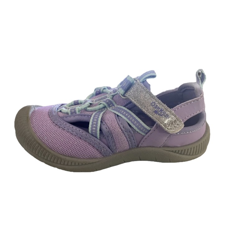 OshKosh B'gosh Flexible Outsole Bump Toe Shoes Size 7 Purple Sparkle