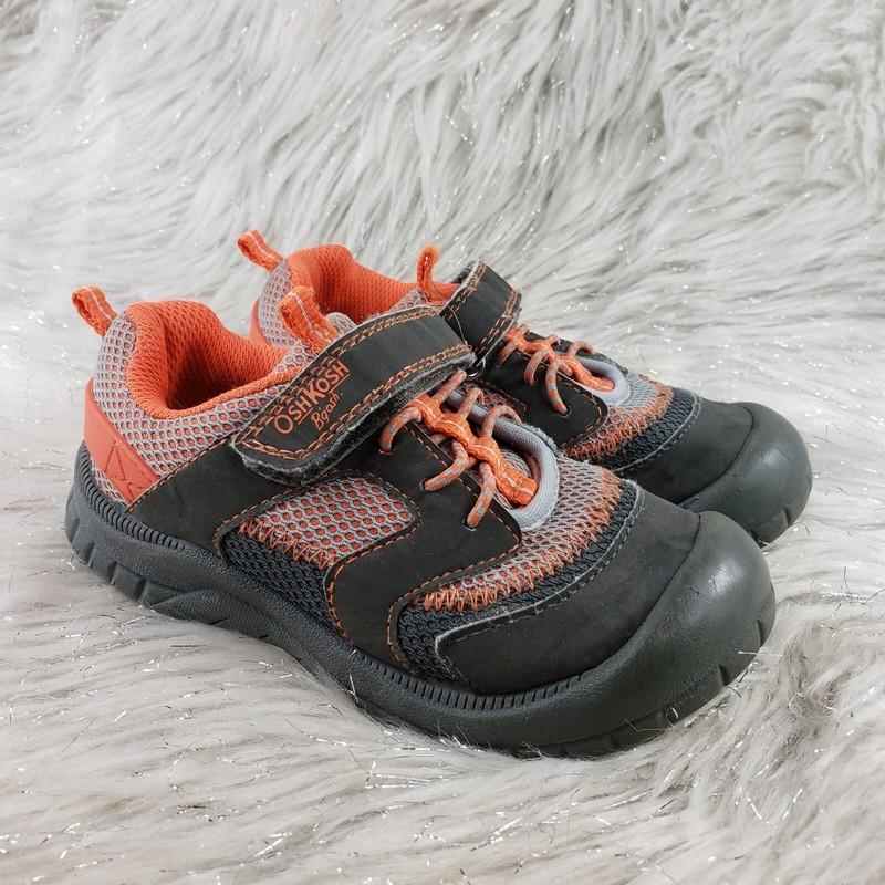 OSHKOSH B'GOSH Gray Orange Casual Active Easy On Shoes Little Kids Size 10