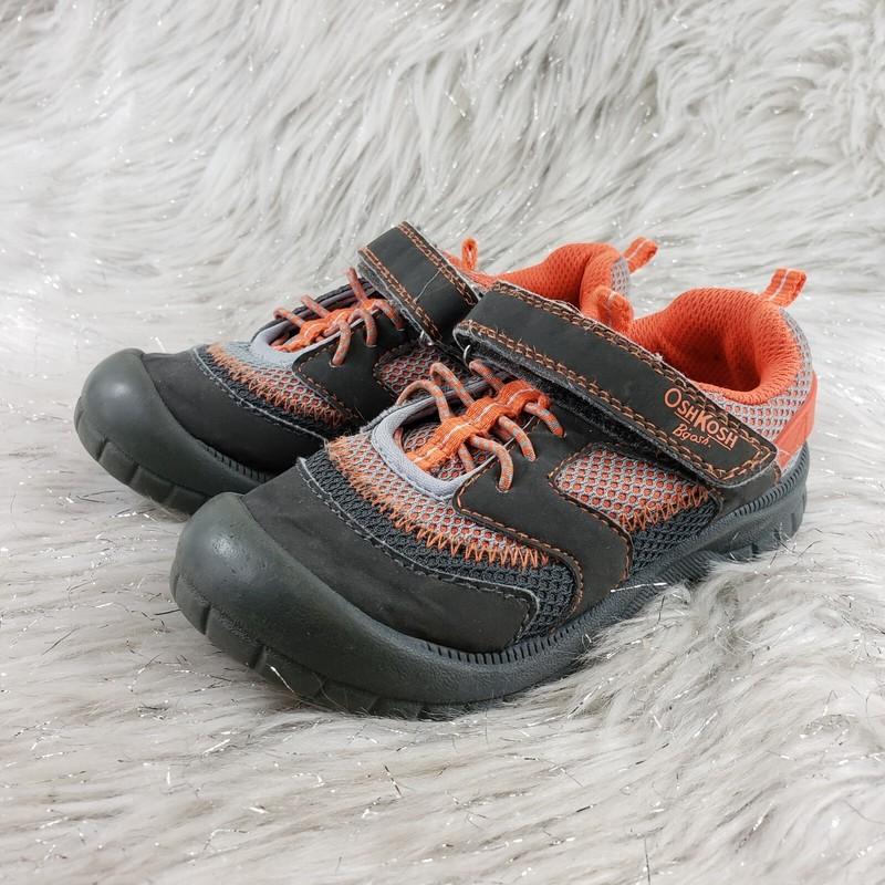 OSHKOSH B'GOSH Gray Orange Casual Active Easy On Shoes Little Kids Size 10
