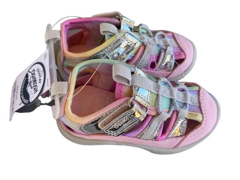 OshKosh B’gosh Rainbow Size 5 Toddlers Sandals Shoes Rainbow Girls Washable NWT
