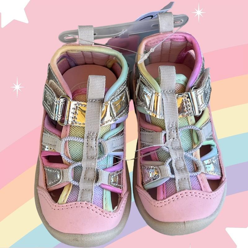 OshKosh B’gosh Rainbow Size 5 Toddlers Sandals Shoes Rainbow Girls Washable NWT
