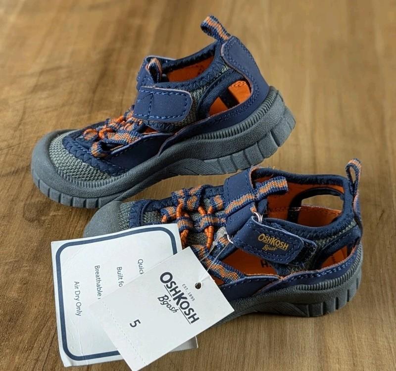 OshKosh B'Gosh Toddler Boys Bax Bump Toe Sandal Size 5 Navy Orange