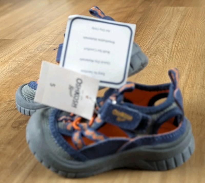 OshKosh B'Gosh Toddler Boys Bax Bump Toe Sandal Size 5 Navy Orange