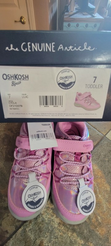 Oshkosh B'Gosh Toddler Cycla Sneaker Bumper Toes Lilac Size 7
