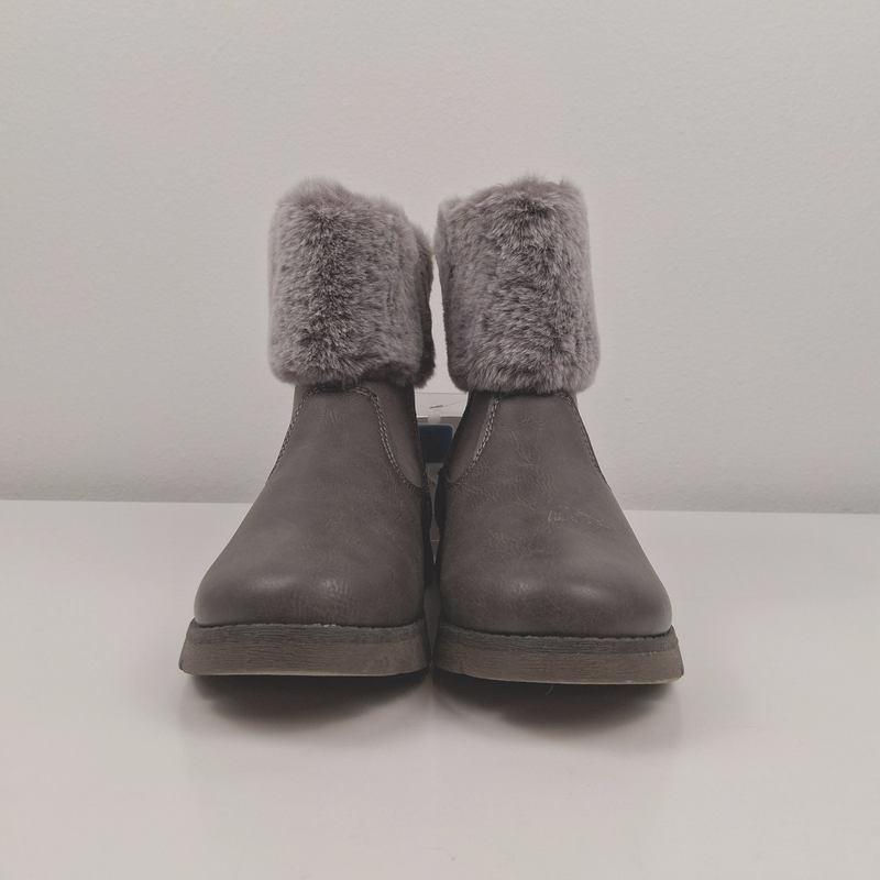 OshKosh B'gosh Youth Size 2 Boots Faux Fur Charcoal Grey Lined Retail $54 NWT