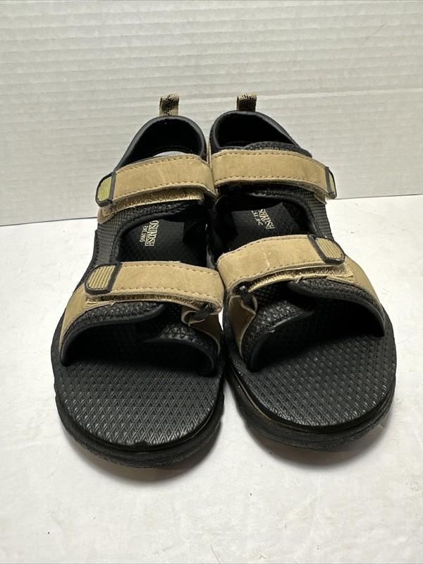 Oshkosh Boys Sandals Youth Sz 3 Vellcro Strap Sports Sandals Tan Excellent CC-2