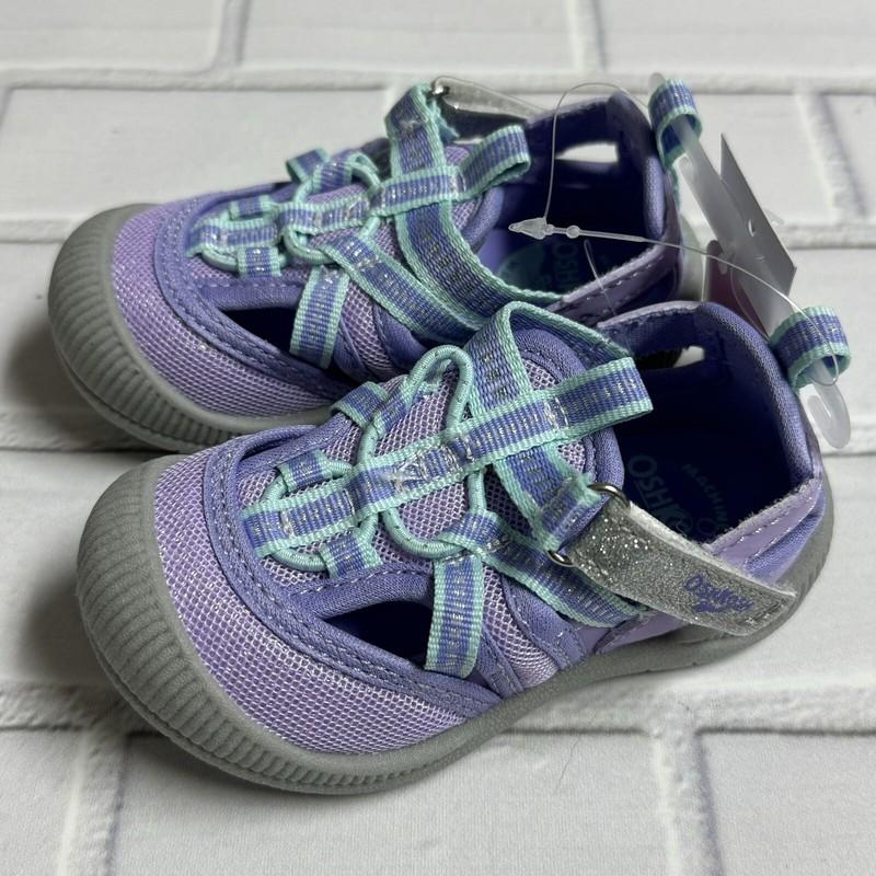 OshKosh Everplay Flexible Outsole Bump Toe Sandal Purple Lilac Toddler Size 5