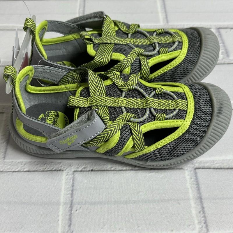 OshKosh Everplay Flexible Outsole Bump Toe Sandal Neon Green Toddler Size 12