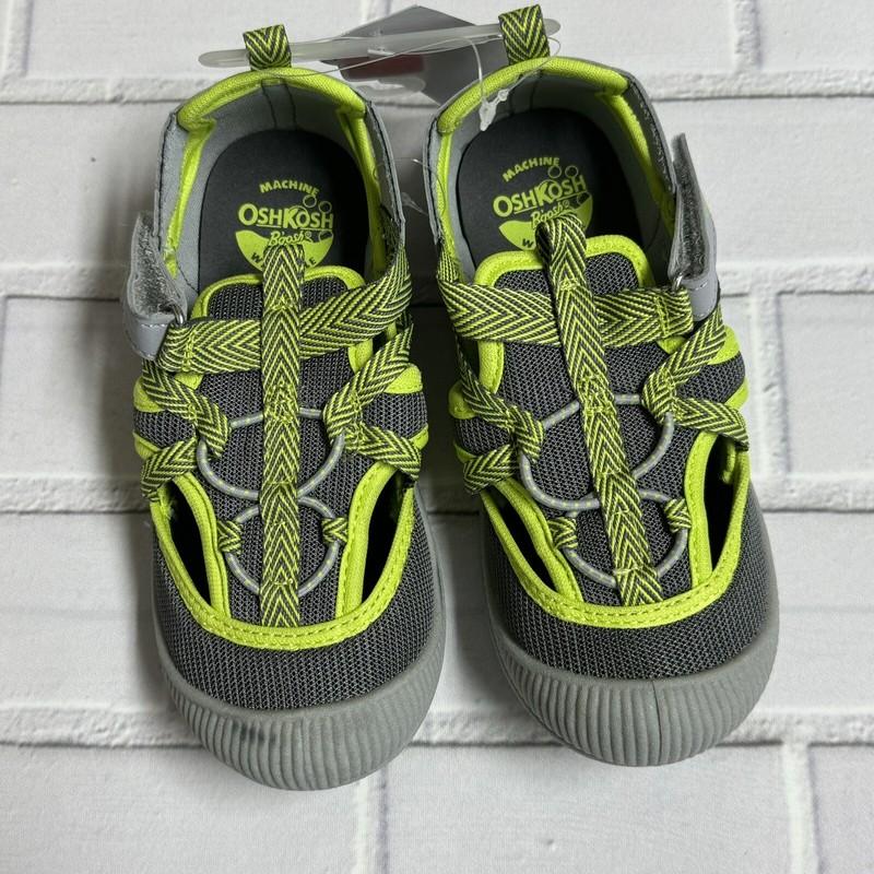 OshKosh Everplay Flexible Outsole Bump Toe Sandal Neon Green Toddler Size 12