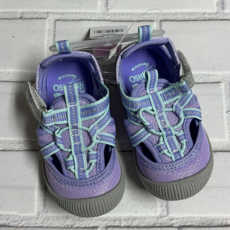 OshKosh Everplay Flexible Outsole Bump Toe Sandal Purple Lilac Toddler Size 5