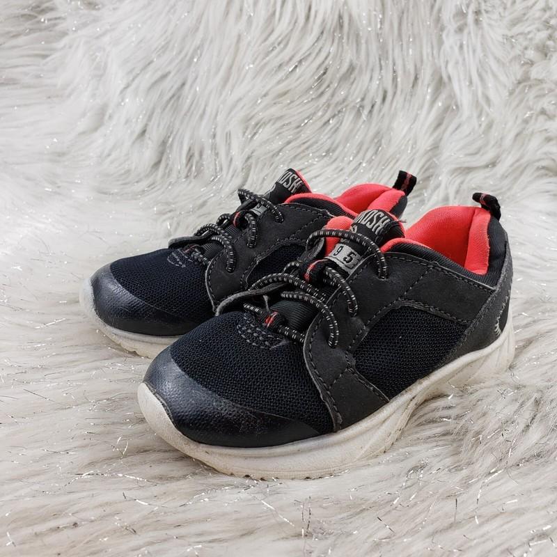 OSK KOSH B'GOSH Black Pink Easy On Casual Shoes Toddler Kids Size 7