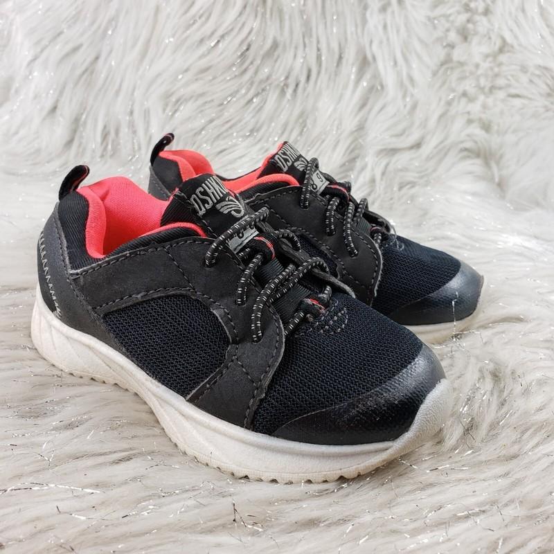 OSK KOSH B'GOSH Black Pink Easy On Casual Shoes Toddler Kids Size 7