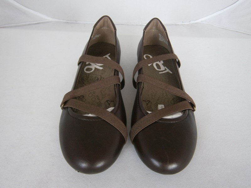 OTBT PARK CITY BROWN SHOES FLATS LEATHER SLIP ON STRETCH HOLD 6 NIB