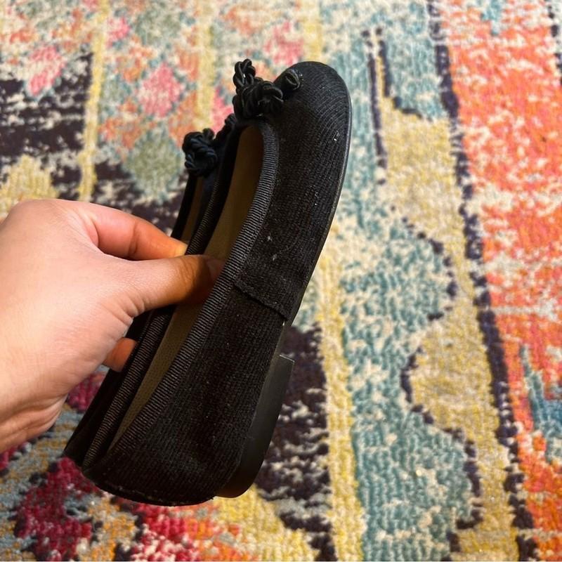 Papanatas Black Ribbed Ballet Flat Size EUR 30