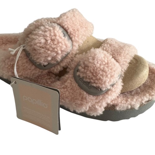 Papillio By Birkenstock Arizona Big Buckle Shearling Platform Sandals Size 8