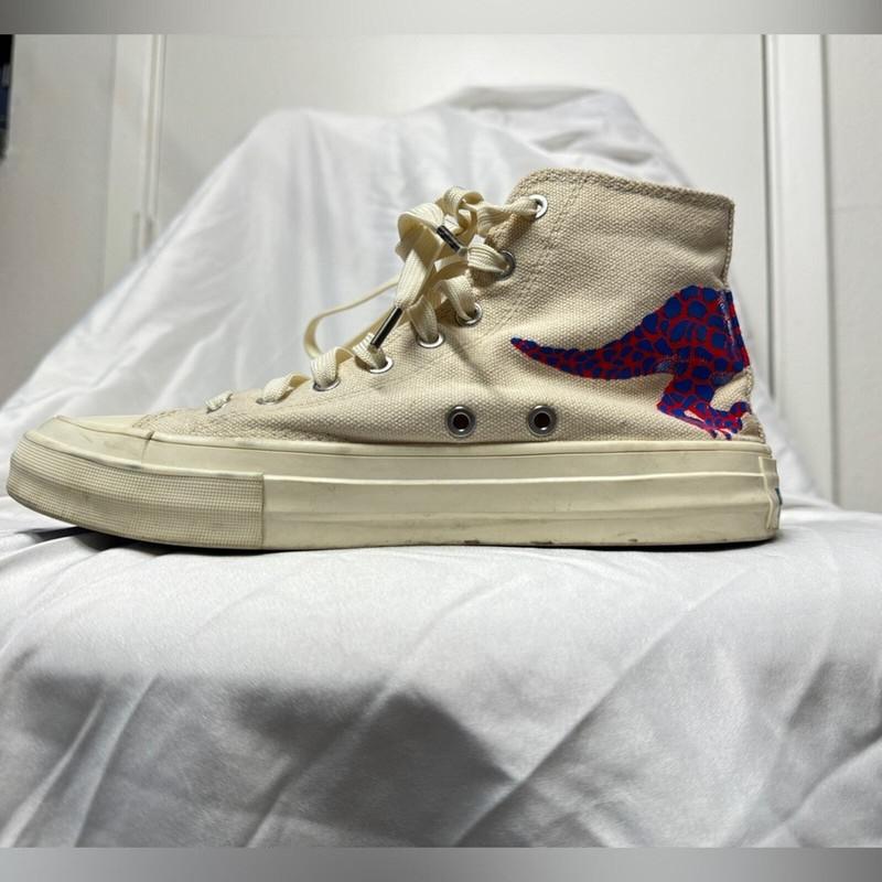 Paul Smith Kirk Ivory Dino Lace Up High Top Sneakers Big Boy Size 36 (US 4)