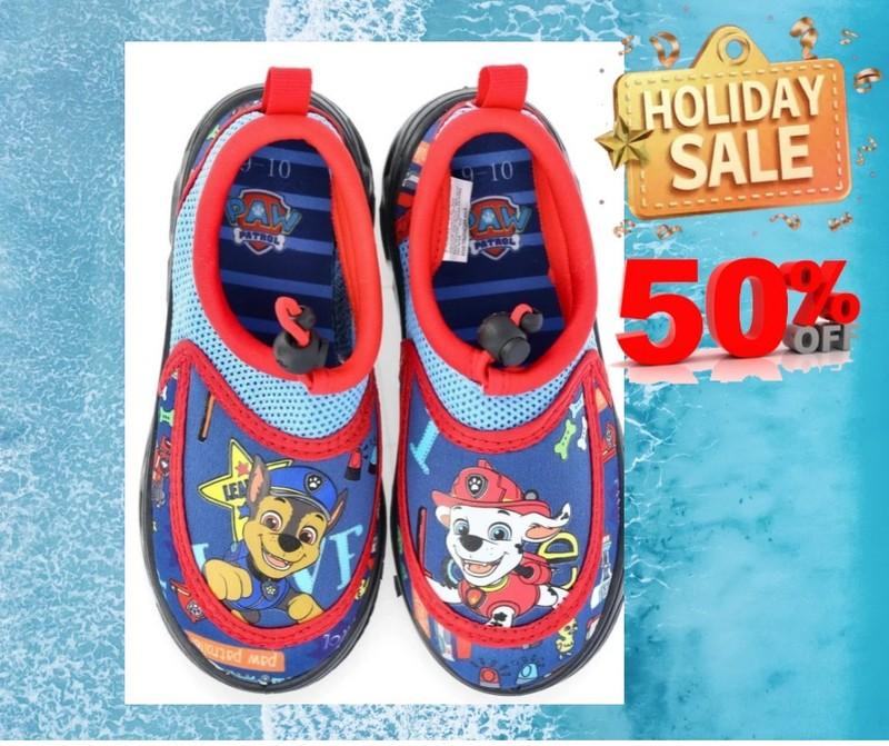 Paw Patrol Boys Water Shoes SIZE 9-10 NWT Blue Red Beach Ocean Lake Pool NEW
