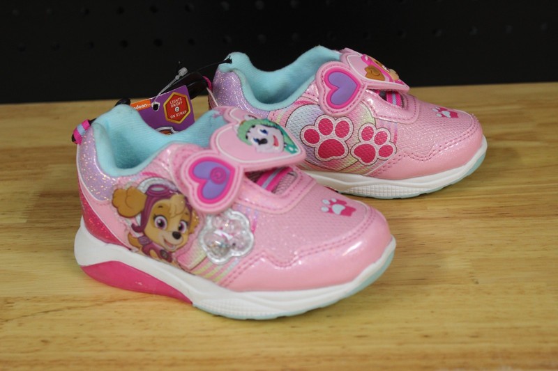 Paw Patrol Toddler Girls Skye And Everest Light Up Sneakers-Pink-Size 7-NWT
