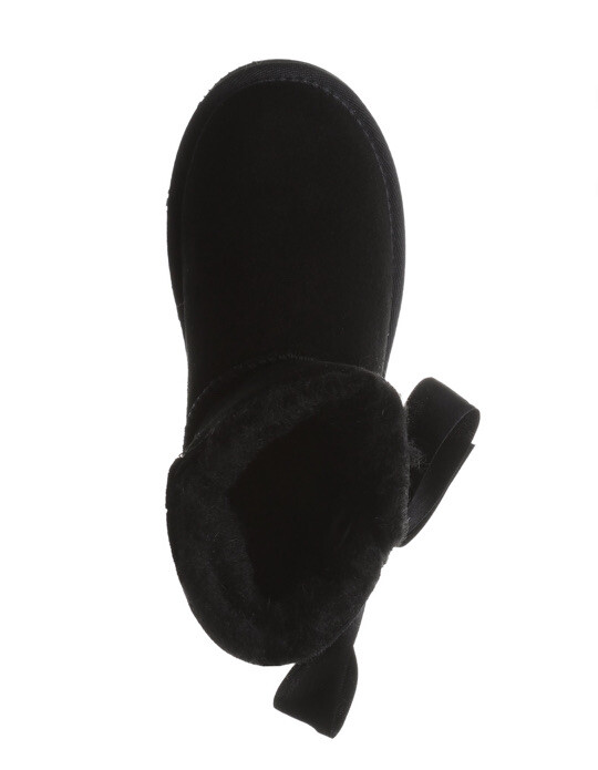 PAWZ By Bearpaw Amelia Youth Girls Faux Fur Lined Suede Ankle Bow Boots 10