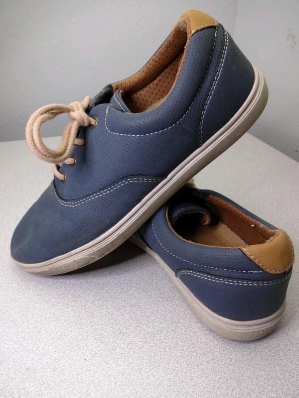 Perry Ellis Portfolio "Williams" Kids Size US 5 EUR 37.5 Blue Brown Shoes