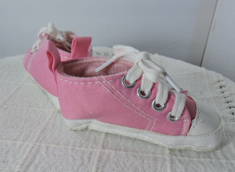 Pink Baby Shoes Look Like Canvas Shoes Says Baby On Side Size 11