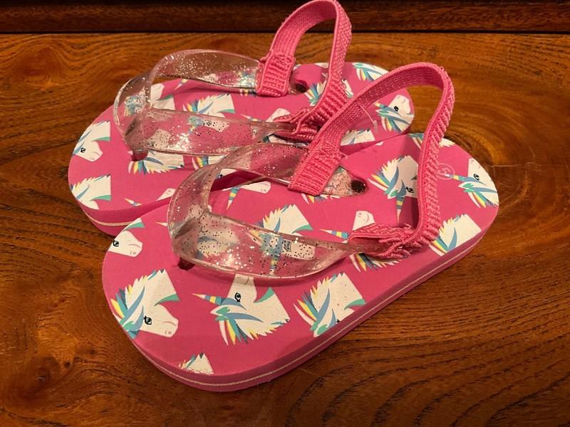 Pink Unicorn Baby Flip Flop Thong Sandals - Size 5 - New