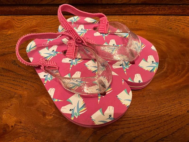 Pink Unicorn Baby Flip Flop Thong Sandals - Size 5 - New