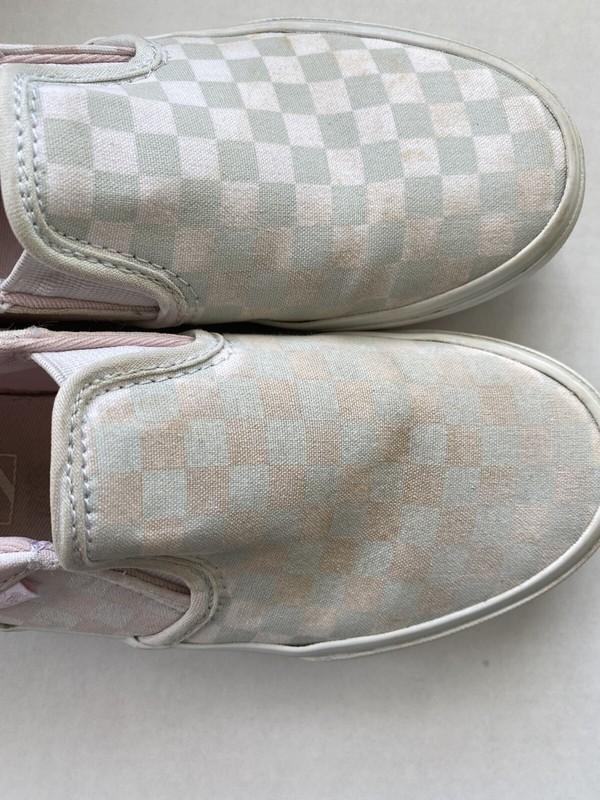 Pink Yellow Blue Checkered Vans Youth 3
