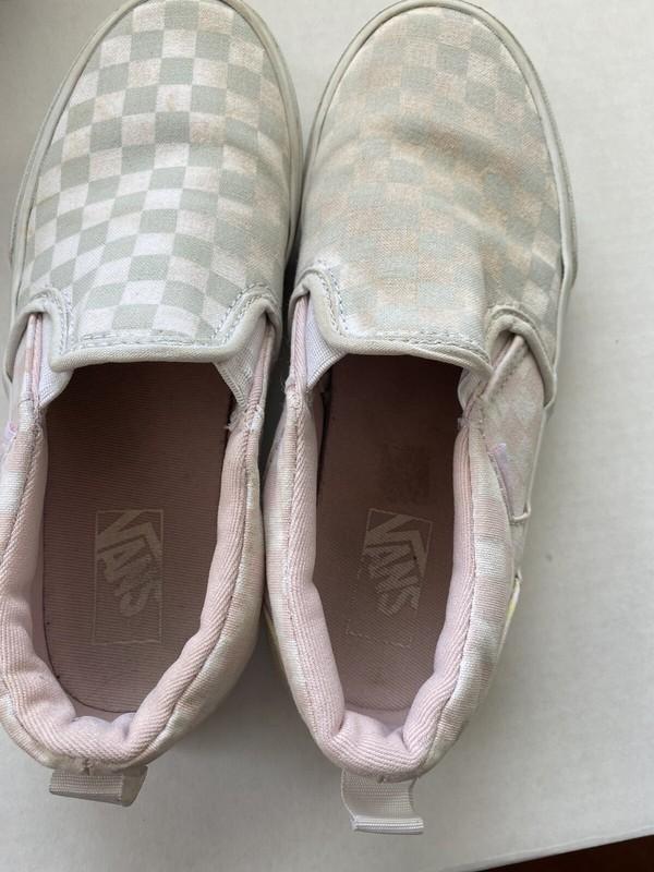 Pink Yellow Blue Checkered Vans Youth 3