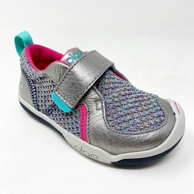Plae TY Hematite Silver Baby Girls Toddler Laceless Sneakers 102340 009