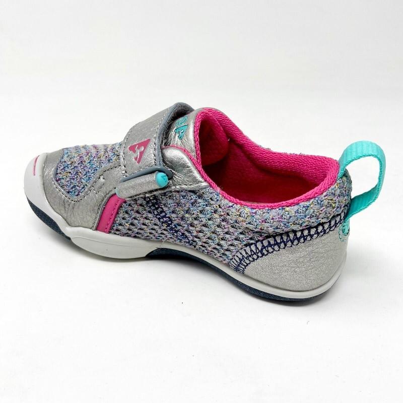 Plae TY Hematite Silver Baby Girls Toddler Laceless Sneakers 102340 009