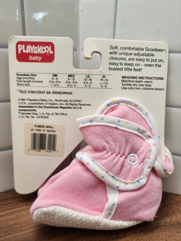 Playskool Baby Scootees Soft Shoes W/ Non-Slip Grippy Soles Small 0-6 Months