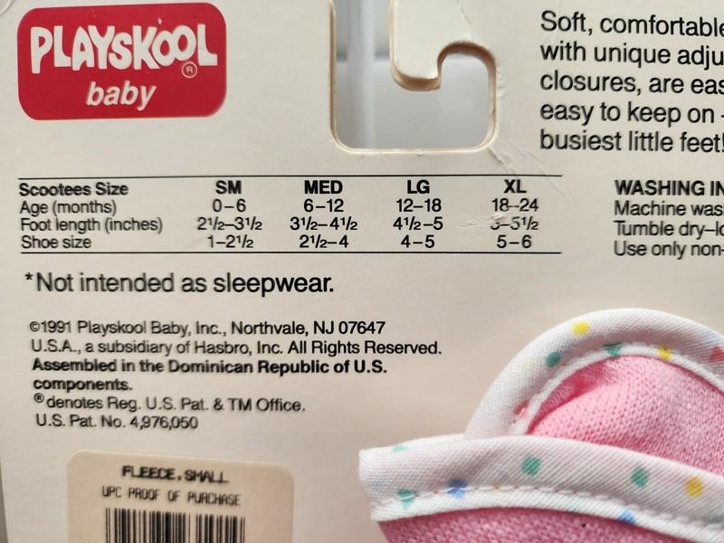 Playskool Baby Scootees Soft Shoes W/ Non-Slip Grippy Soles Small 0-6 Months