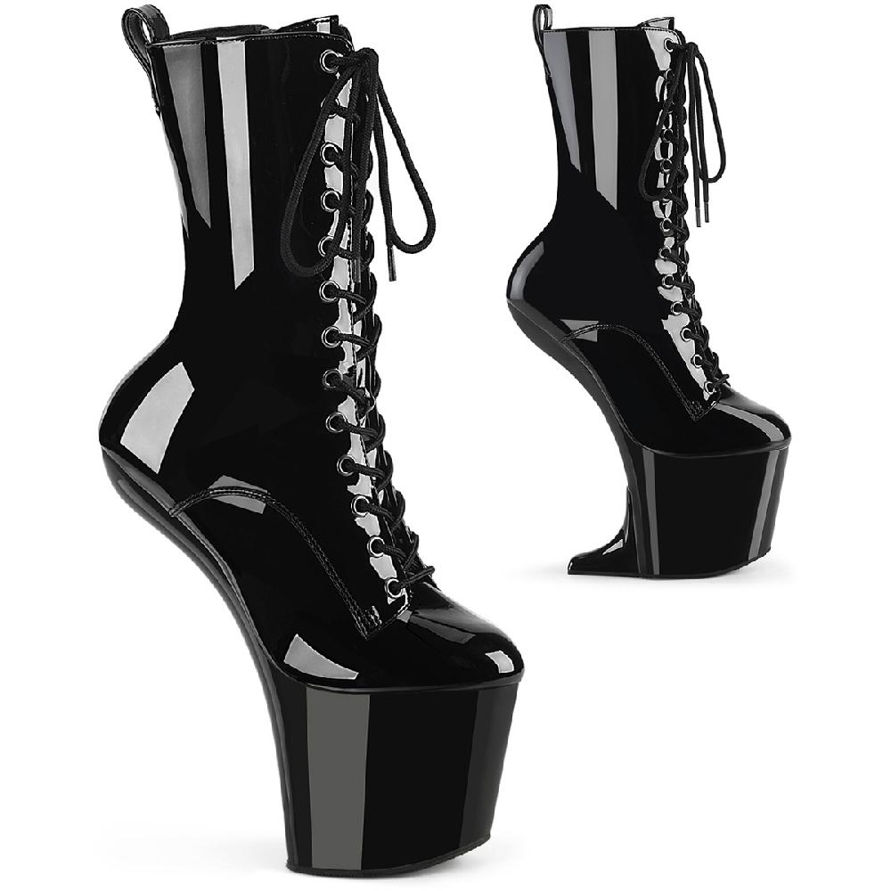 Pleaser 8" Heelless 3" Pf Lace-Up Front Ankle Boots Adult Women Shoes Craze/1040