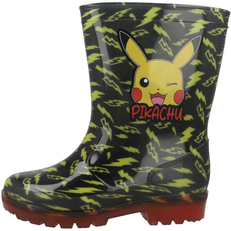 Pokémon Ezra Kids PVC Wellies Black Yellow Pikachu