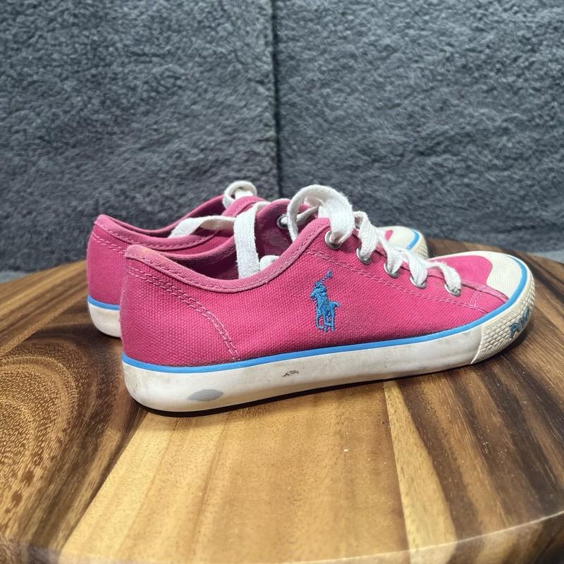 POLO RALPH LAUREN 991732 Inf's 13.5 Preppy Pink Canvas Casual Shoes Laces