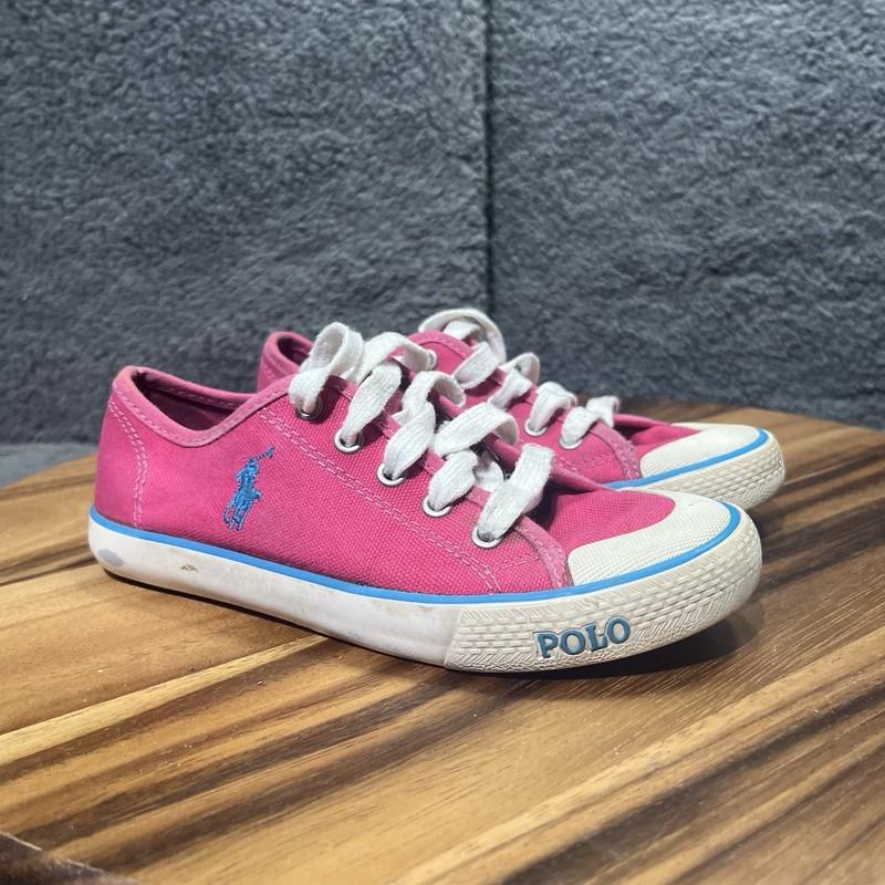 POLO RALPH LAUREN 991732 Inf's 13.5 Preppy Pink Canvas Casual Shoes Laces