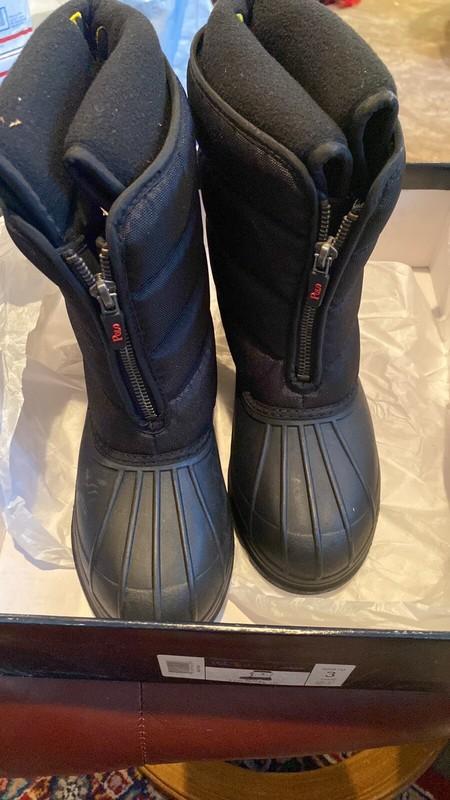 Polo Ralph Lauren Black Boots Boys Youth Vancouver Front Zip Kids 3 Winter Snow