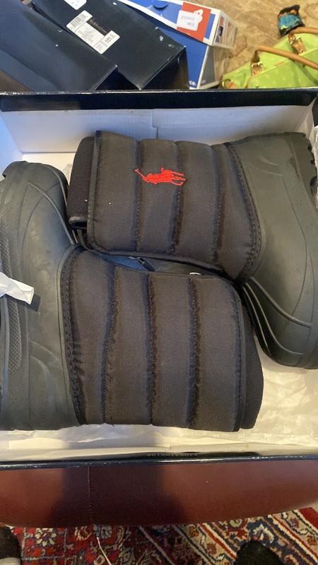 Polo Ralph Lauren Black Boots Boys Youth Vancouver Front Zip Kids 3 Winter Snow