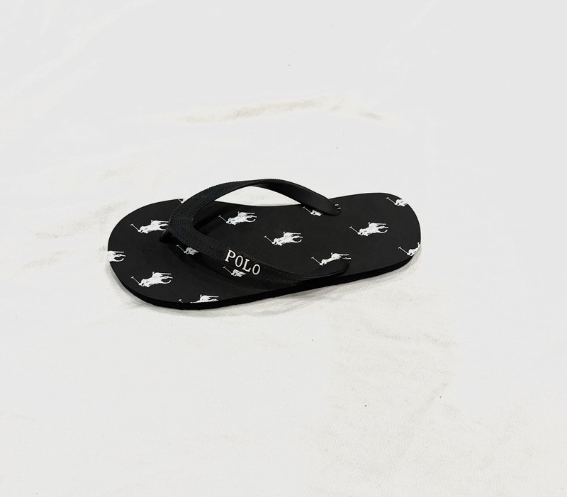 Polo Ralph Lauren Camino Flipflop Black/white Junior Size 6= Women’s Size 8