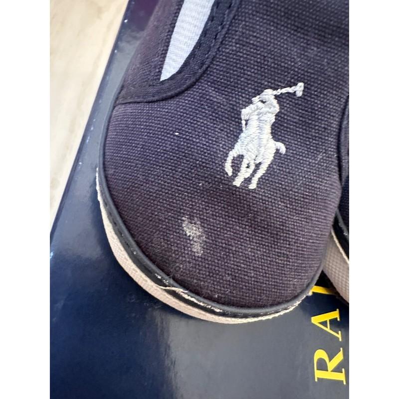Polo Ralph Lauren Infant Baby Boy Navy Canvas Slip On Shoes Size 3