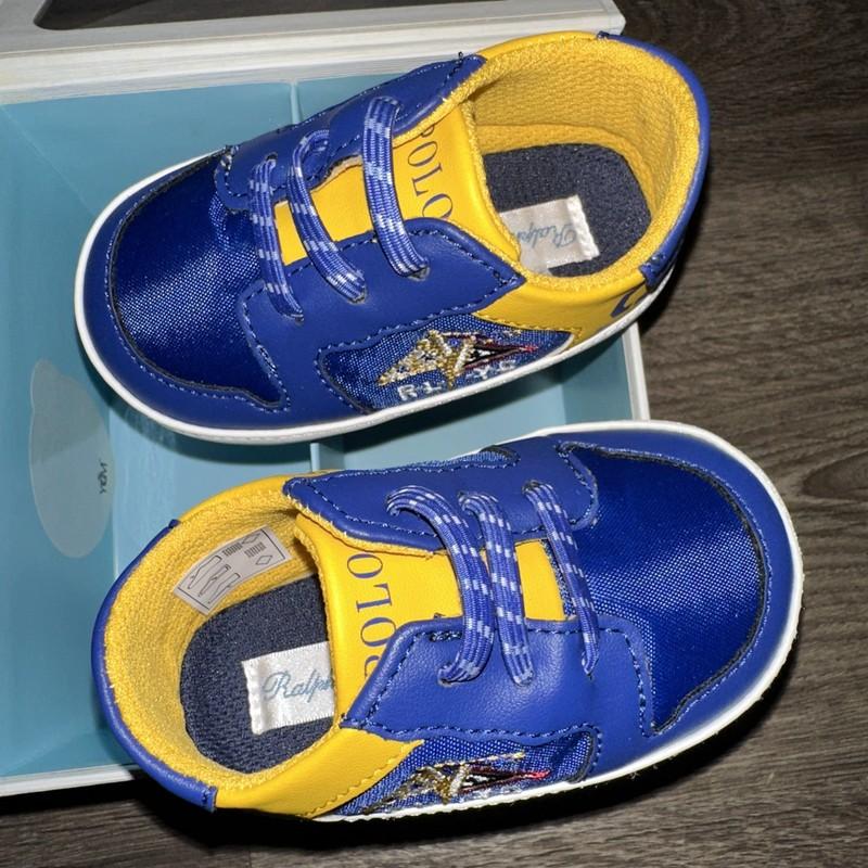 Polo Ralph Lauren Jessup Flag Infant's Crib Shoes Sz 3 (6-9 Months)