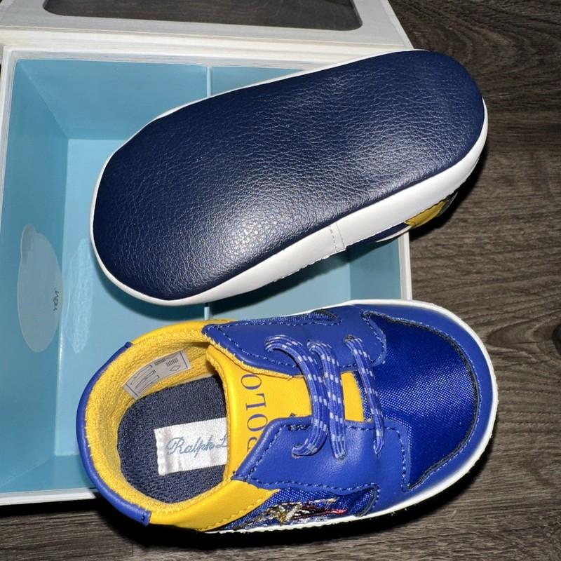 Polo Ralph Lauren Jessup Flag Infant's Crib Shoes Sz 3 (6-9 Months)