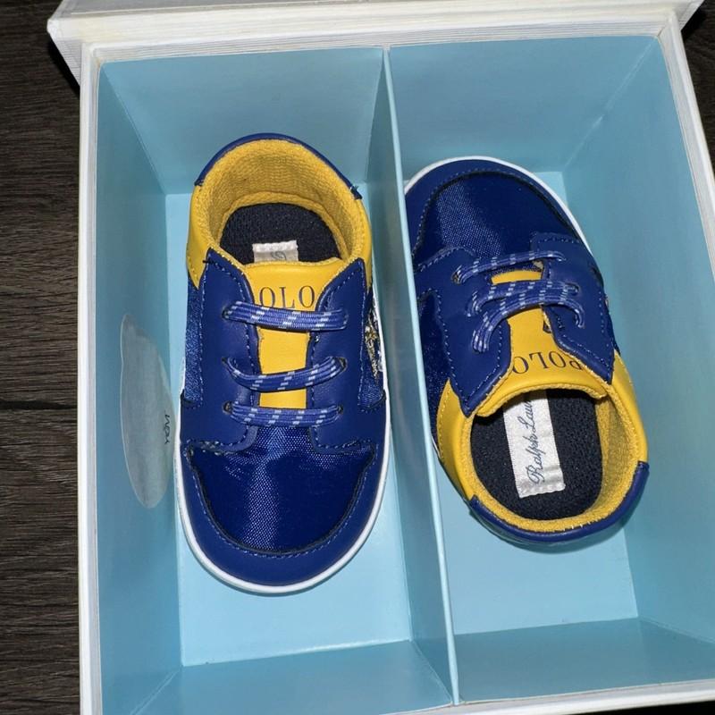 Polo Ralph Lauren Jessup Flag Infant's Crib Shoes Sz 3 (6-9 Months)