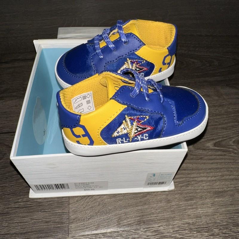 Polo Ralph Lauren Jessup Flag Infant's Crib Shoes Sz 3 (6-9 Months)