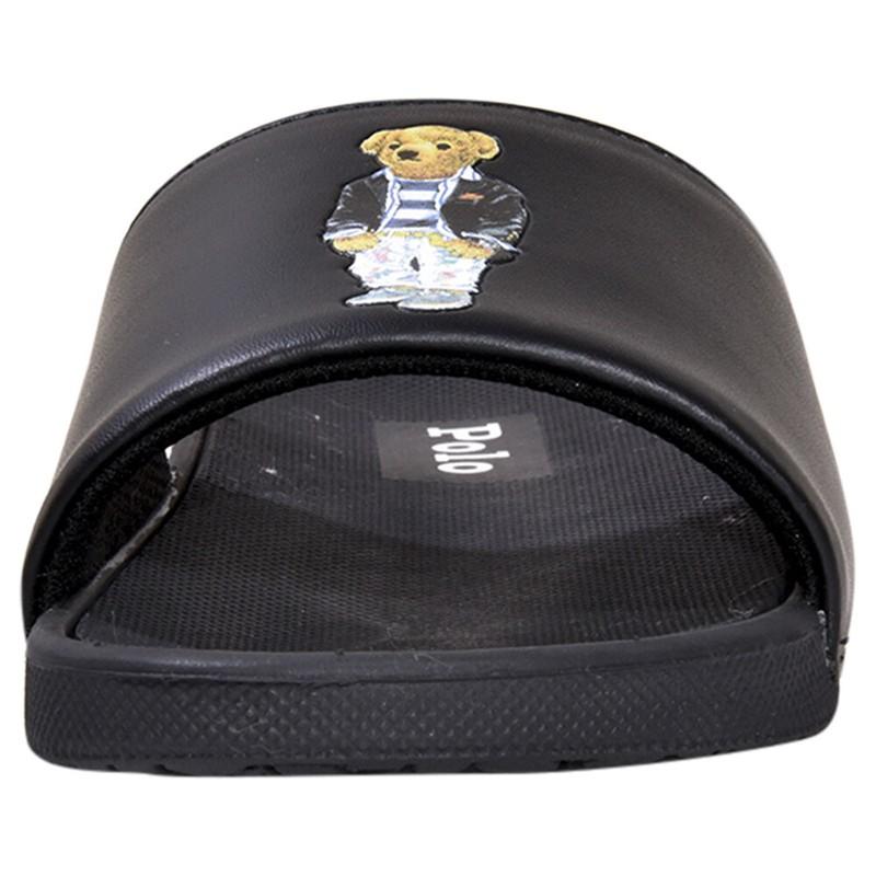 Polo Ralph Lauren Little/Big Boy's Cayson-Bear Slides Black Sandals Shoes