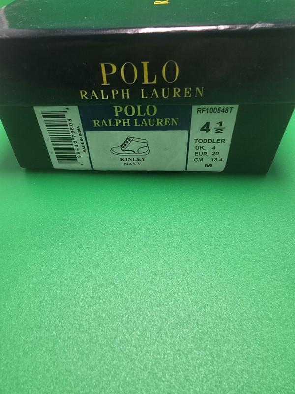Polo Ralph Lauren Toddler Boy's Kinley Navy High-Top Sneakers Shoes Size 4 1/2
