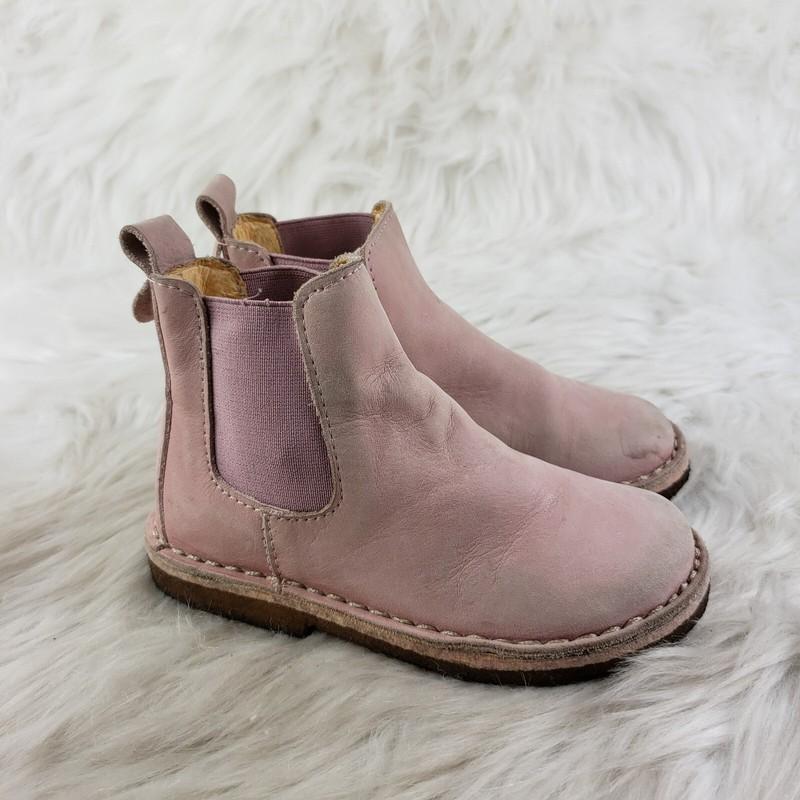 PRETTY NEAT STUFF Pink Leather Slip On Casual Ankle Booties Toddler Size US 8