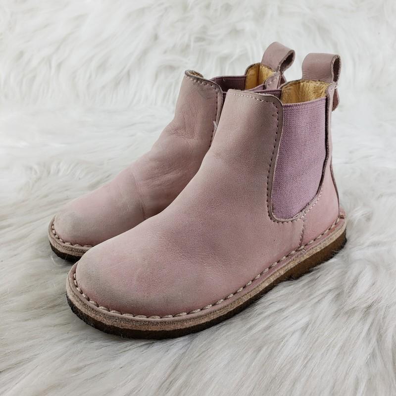 PRETTY NEAT STUFF Pink Leather Slip On Casual Ankle Booties Toddler Size US 8