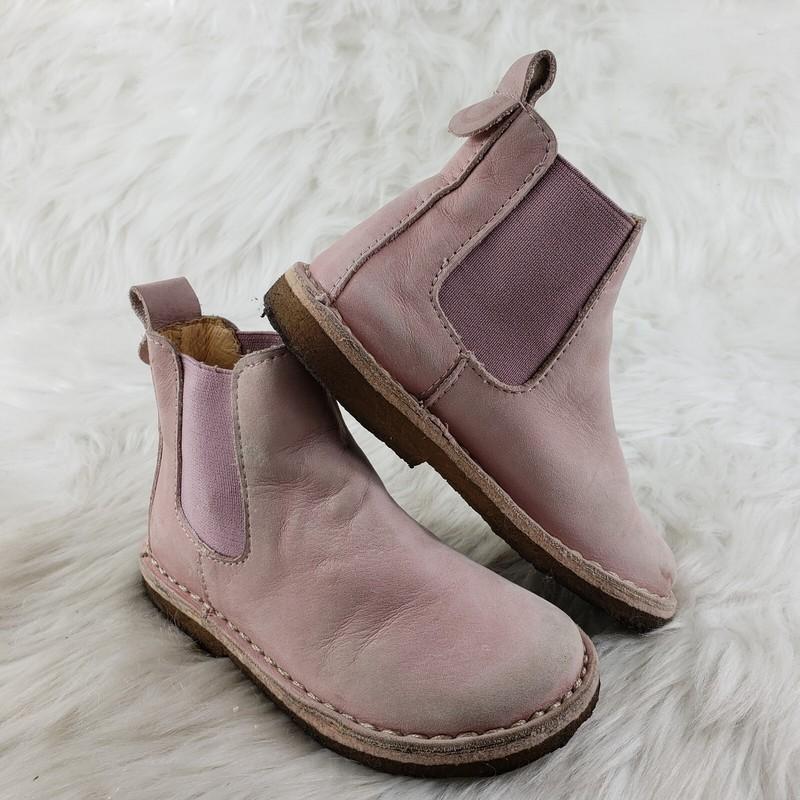 PRETTY NEAT STUFF Pink Leather Slip On Casual Ankle Booties Toddler Size US 8